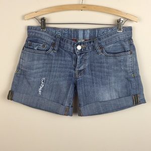 Lucky Brand - Flower Child Distressed Jean Shorts